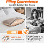 15 Pack Vacuum Storage Bags for Travel with Cordless Pump, Space Saver Bags for Clothes, Compression Packing Bags for Luggage, 15 Combo Size