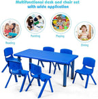 Costzon Plastic Stackable School Chairs, 6 Pack, Kids Learning Chairs with 11 inch Seat Height, Carrying Handle, Waterproof Children Chairs for Playrooms, Schools, Daycares and Home (6 Pack, Blue)