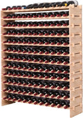 Wood Stackable Storage Modular Wine Rack Cabinet 144 Bottle freestanding Floor Wine Bottle Holder Display Shelves