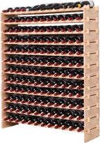 Wood Stackable Storage Modular Wine Rack Cabinet 144 Bottle freestanding Floor Wine Bottle Holder Display Shelves