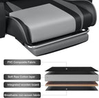 Gaming Chair with Massage Ergonomic Computer Chair with Footrest Reclining Video Game Chair for Boys with Adjustable Armrest Black