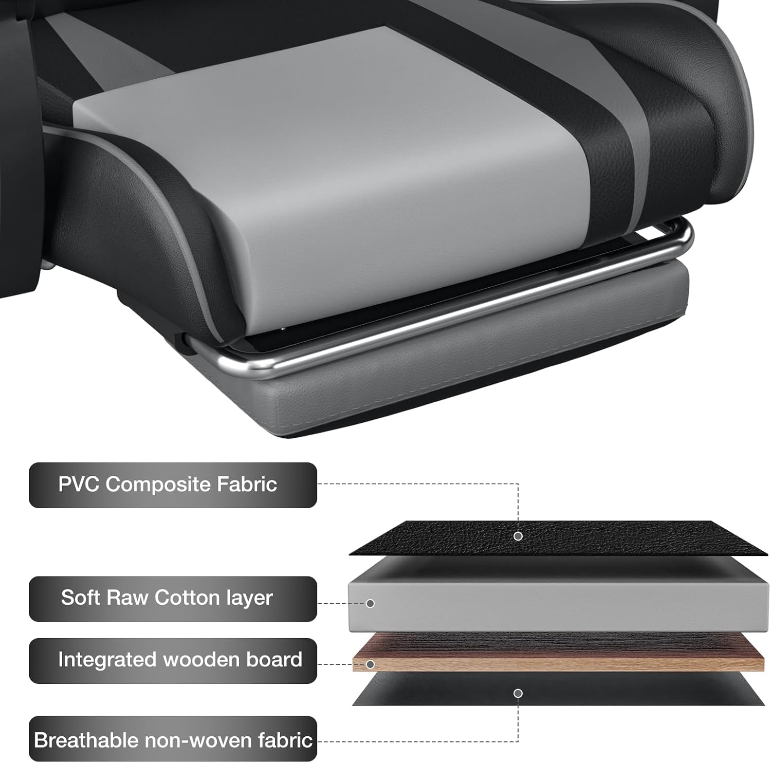 Gaming Chair with Massage Ergonomic Computer Chair with Footrest Reclining Video Game Chair for Boys with Adjustable Armrest Black