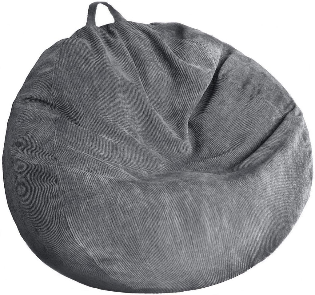 Stuffed Animal Storage Bean Bag Chair Cover (No Filler) Washable Ultra Soft Corduroy Bean Bag Cover for Organizing Plush Toys or Textile, Sack Bean Bag for Adults, Teens
