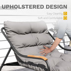 DWVO Chaise Lounge Chair Outdoor with Removable Cushions, Outdoor Patio Lounge Chair with Footrest, Breathable Outdoor Chaise for Pool Garden Backyard Deck, Gray