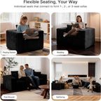 Single Cloud Sofa - No Assembly Giant Bean Bag Chair, High Backrest Wide Armrest Foam Boneless Couch, High Capacity Comfy Furry Sofa for Small Spaces Living Room Bedroom Apartment Dorm Office