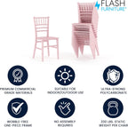 Flash Furniture Hercules Series Children's Resin Event Chairs, Commercial/Residential All Occasion Chairs for Kids, 330 lb. Static Weight Capacity, Set of 10, Pink