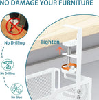 Under Desk Cable Management Tray, No Drill Mesh Desk Cable Tray, Wire Management Tray Cable Management Rack, Wire Organizer and Cable Management Box (White)