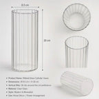 Sandraheer 6-Pack 8 Inch Glass Ribbed Cylinder Vases, Clear Hurricane Floating Candle Holders & Flower Vases for Wedding Centerpieces, Home Décor