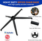 28" Office Chair Replacement Parts- Heavy Duty Base Replacement- 2500 Lbs Capacity Matte Black Metal Chair Legs with Universal Casters Sockets, for Most Office/Desk Chair