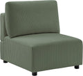 Accent Chair for Modular Sectional Couch, Comfy Corduroy Middle Seat Replacement for Convertible Sectional Sofa, Modern Single Seat Armless Sofa Chair