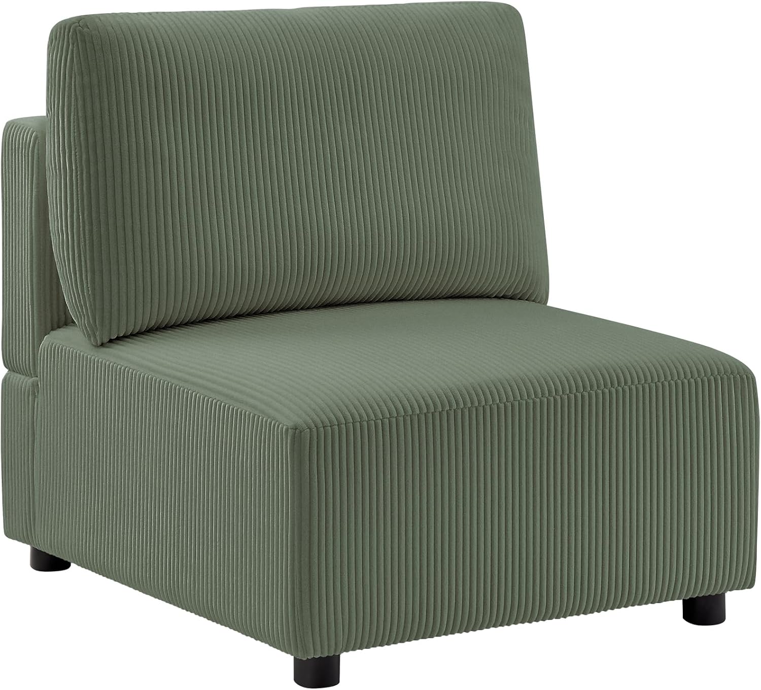 Accent Chair for Modular Sectional Couch, Comfy Corduroy Middle Seat Replacement for Convertible Sectional Sofa, Modern Single Seat Armless Sofa Chair