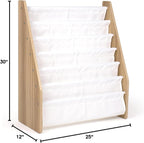 Humble Crew Kids Bookshelf, 6-Tier Front-Facing Book Display Organizer, Montessori Toddler Bookcase for Playroom, Bedroom & Reading Corner, White/Natural Wood | Humble Crew