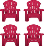 Little Tikes Kids Garden Chair 4 Pack in Red, Outdoor Toddler Activity Adirondack Chairs for Picnic, Garden, Patio, Backyard & Beach, Outdoor Chair Set