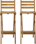 Christopher Knight Home Tundra Outdoor Foldable Wood Barstool Set, 2-Pcs Set, Natural