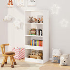 Bookshelf, 4 Tier Bookcase, Book Organizer, Toy Storage Cabinet Organizer, White