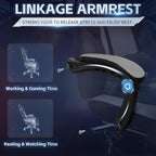 DL-win Gaming Chair for Adults with Footrest, Ergonomic Computer Gamer Chair with Massage Lumbar Support, High Back Reclining Gaming Chair, Adjustable Swivel Desk Chair for Home Office, Grey