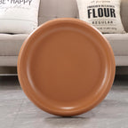 19.69" Round Light Terracotta MGO End Table for Indoors and Outdoors, Mid-Century Modern Magnesium Oxide Fluted Base Side Table, Circle Fluted End Table for Living Room Patio