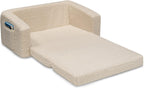 Delta Children Cozee Flip-Out Sherpa 2-in-1 Convertible Sofa to Lounger for Kids, Cream (Pack of 3)
