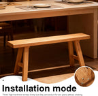 Wooden Entryway Bench Farmhouse for Bedroom End of Bed Vintage Artisan Live Edge Ustic Interior Decor Accent Mudroom,Bedside,Dinette Table,Noodle Narrow Bench (55" W x 17.7" H x 10" D)