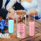 Irenare Unity Sand for Wedding Ceremony Set, Include Vase, Sand, Cork Stopper for Weddings Engagement Anniversary(Red and Blue,Flower)