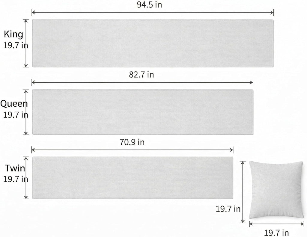 Jacquard Bed Runner Set with 2 Pillow Covers, Decorative Bed Scarf for Twin, Queen and King Beds, Matching Cushion Covers for Bedroom, Guest Room and Bedding Decor