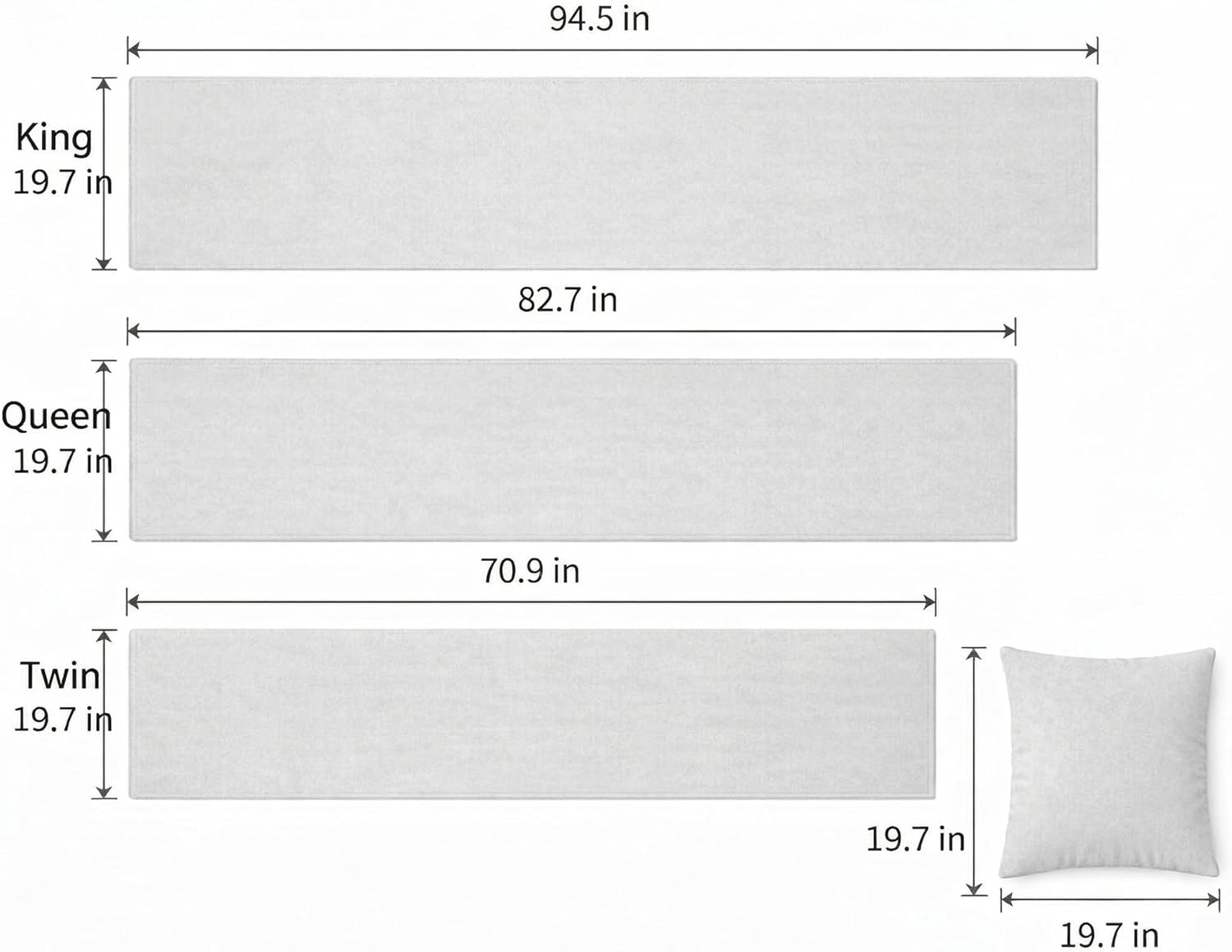 Jacquard Bed Runner Set with 2 Pillow Covers, Decorative Bed Scarf for Twin, Queen and King Beds, Matching Cushion Covers for Bedroom, Guest Room and Bedding Decor