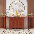 Bamboo Meditation Altar Table with Storage, Chinese Pooja Cabinet, Offering Table with Drawer, Buddhist Shrine Altar for Living Room, Small Spaces(88cm/34.6in)