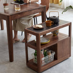 Solid Wood End Table with Storage Drawers, Narrow Side Table for Couch | 2 drawers, hidden wheels and slim design make this narrow side table perfect for couches, bedrooms and small spaces.