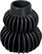Bloomingville Decorative Pleated Stoneware Vase, Black
