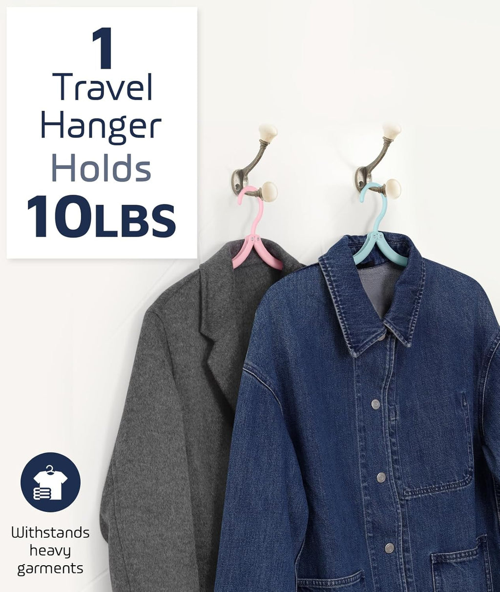 10 Pcs Travel Hangers, Cruise Ship Essentials Foldable Hangers Plastic Travel Essentials, Portable Cruises Must Haves 2026 for Suitcase, RV Camping Airplane Europe Vacation Essential, Morandi