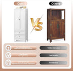72" Tall Kitchen Pantry Cabinet, White Cabinets with 2 Drawers & Adjustable Shelves, Freestanding Metal Storage Cabinet for Living Room, Dining Room, Bathroom