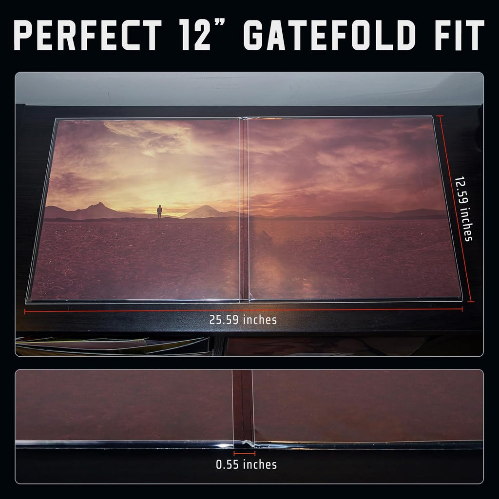 Gatefold Record Sleeves Albums Covers: 12 inch Vinyl Record Outer Sleeves 3 Mil Plastic Clear LP Protective Sleeves, 10pcs