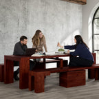 Transformer Table - Solid Wood Extendable Dining Table, Seats 2-12, Expandable Dining Room Table, Space-Saving Furniture, Kitchen and Dining Room Furniture (Red Oak, Table + Bench)