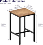 Lutown-Teen Square Bar Table, High Top Table - Industrial Metal Frame for Small Spaces & Narrow Kitchens, 23.6x23.6x36.9 in (LxWxH), Easy Assembly, Mahogany and Black