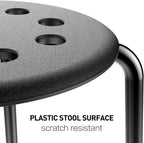 Yaheetech Portable Plastic Stack Stools Flexible Backless Seating 17.3inches Height Black Pack of 5