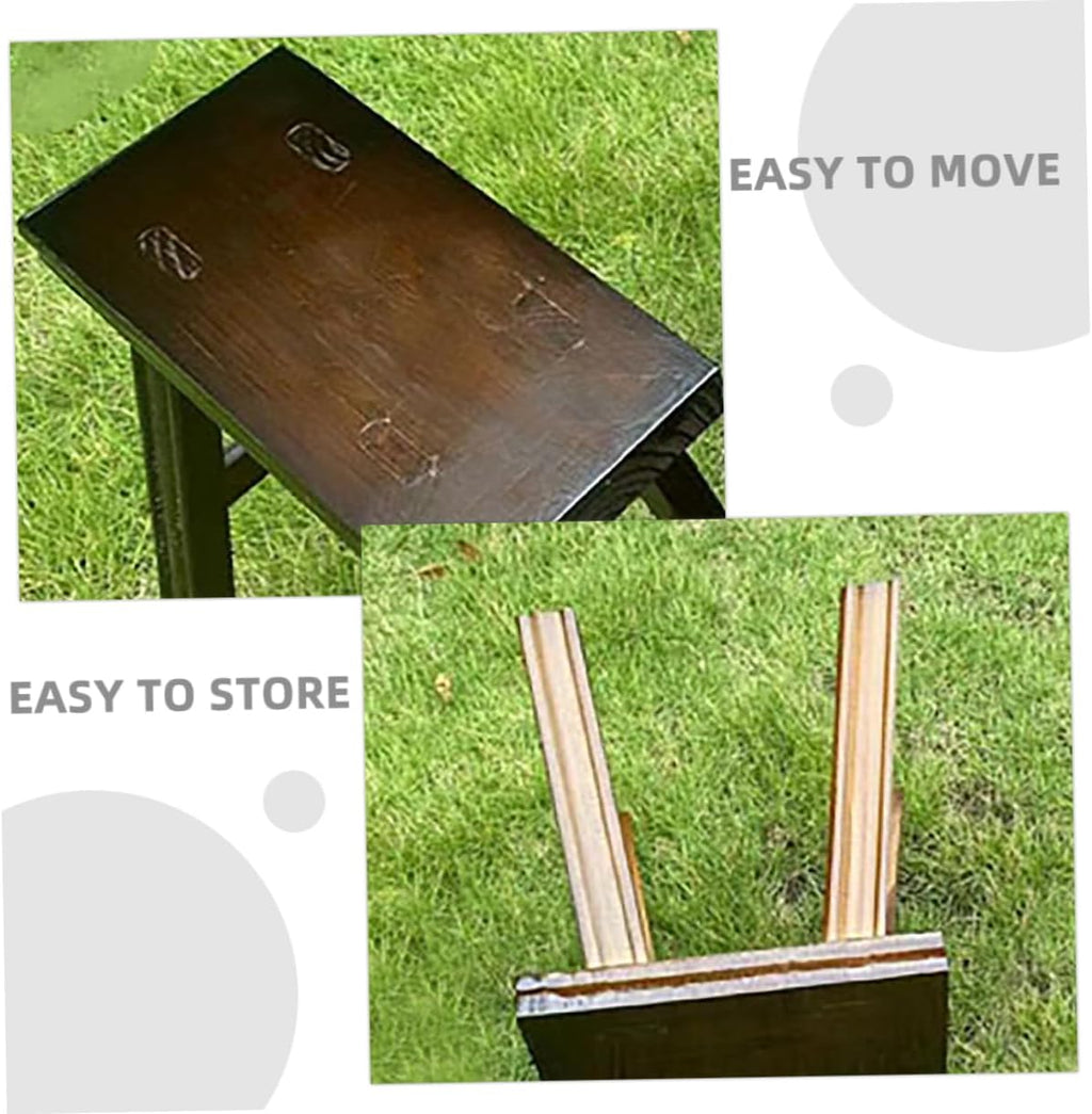 Small Wooden Bench for Boy Girl Versatile Foot Stool for High Beds Bathroom Plant Stand Shoe Changing Rustic Ages Construction