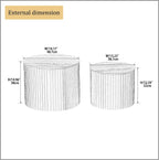 Round Storage Side Table Set of 2, Nesting Coffee Tables with Hidden Storage, Modern Wood Accent End Table for Living Room, Bedroom, Small Space, Minimalist Bedside Table, No Assembly(Black)