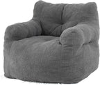 DKLGG Bean Bag Chairs for Adults, Giant Bean Bag Chair with Filler Included Faux Fur Bean Bag Sofa Memory Foam Large Bean Bag Chair with Armrest for Living Room, Bedroom, Gaming Room, Lounge, Grey