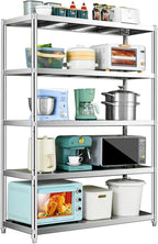 Kitchen Island Baker's Rack with 5 Tier Microwave Stand and Storage Shelf 90cm Height