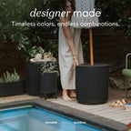 Veradek Umbrella Side Table - Outdoor Patio Table with Umbrella Hole | Durable Plastic-Stone Composite, Easy Assembly. Perfect for Porch, Poolside, or Patio Use as a Coffee or Picnic Table