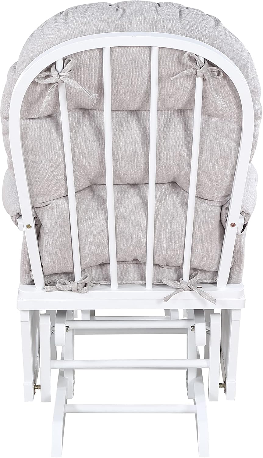 Glider Ottoman White,Woven Gray