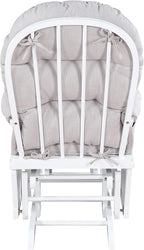 Glider Ottoman White,Woven Gray