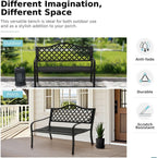 Outdoor Bench 50 in Metal Garden Bench 550 lbs Park Patio Yard Porch Bench
