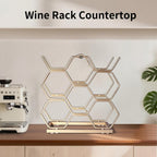 Small Wine Racks Countertop (8 Bottle Capacity),Metal Wine Bottle Holder Modern Gold for Home Kitchen Bar,Tabletop Wine Rack for Cabinet, Pantry, Wine Bottle Storage