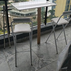 Portable Folding Chair with Backrest for Home Office Party White 100kg Capacity(28in/70cm)