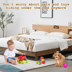 Cutable Under Bed Blocker for Pets and Toys 240 x 16 Inch Extra Tall Under Couch Blocker with Zip Ties Sofa Furniture Bumper Barriers for King/Queen Size Bed, Keeps Balls Dog Cat from Going Under Bed