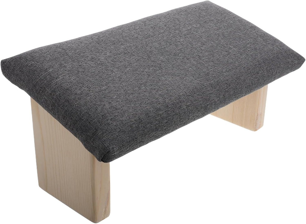 VOSAREA Foldable Wooden Bench with Cloth Cushion, Portable Stool and Travel, Ergonomic Knee Protection Stool for Comfortable Prayer and Sessions