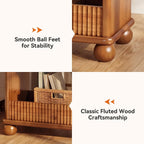 3-Tier Solid Wood End Table with Storage Shelf for Living Room | Farmhouse Rustic Style, 23.6" Rectangular Narrow Compact Side Table Nightstand, Easy Assembly, for Small Space