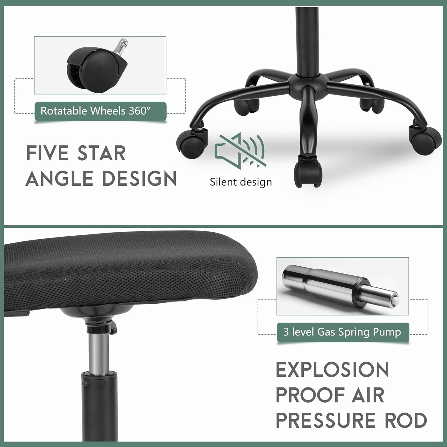 PayLessHere Office Chair Desk Chair Ergonomic Mesh Computer Chair Back Support Modern Executive Mid Back Rolling Swivel Back Support Chair for Home Office (Black)