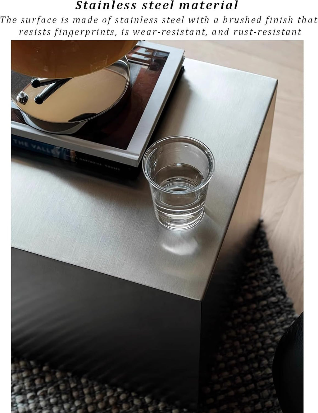 Metal Square Sofa Side Table, Cube End Table Small Coffee Table Industrial Bedside Table Multi-Functional Corner Table for Living Room, Bedroom, Office
